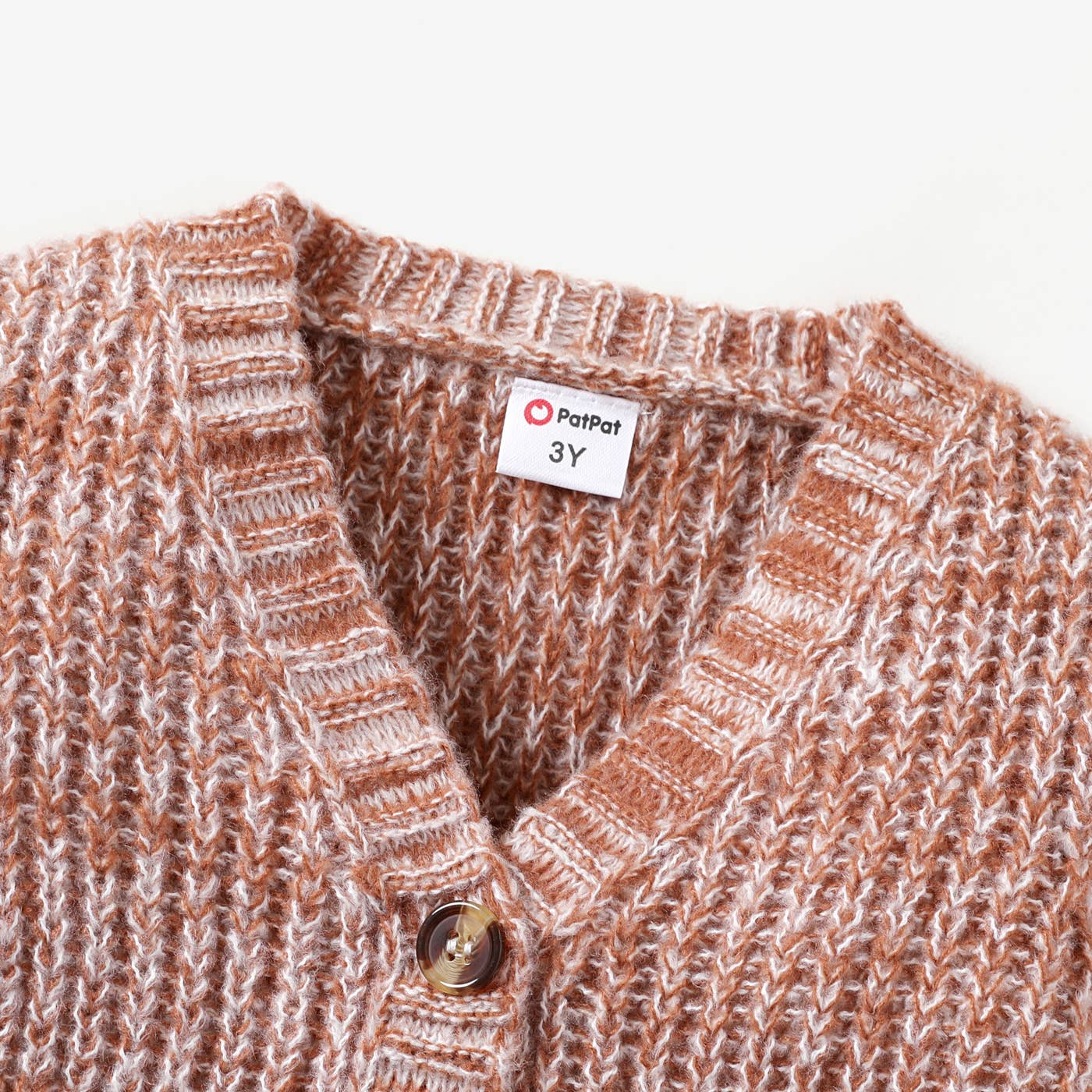 Knitted Button Sweater Cardigan, Khaki