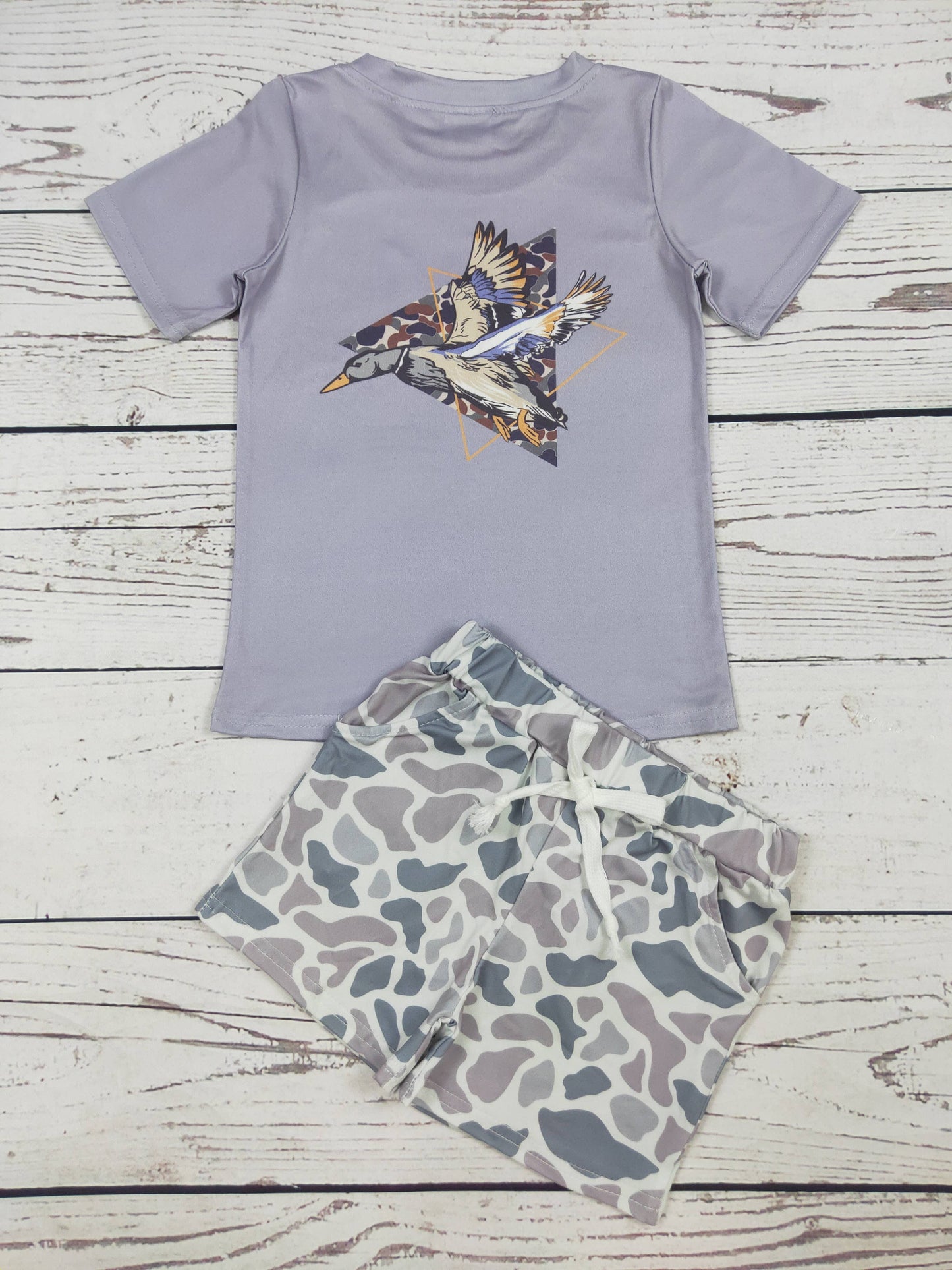 Duck Camouflage Printed Shorts Set