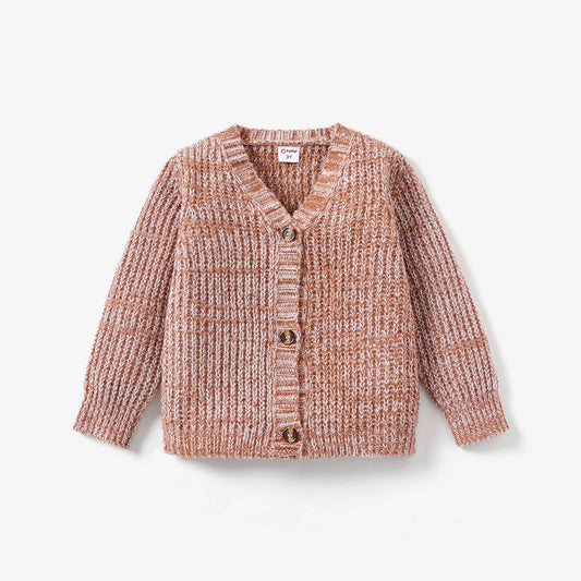 Knitted Button Sweater Cardigan, Khaki