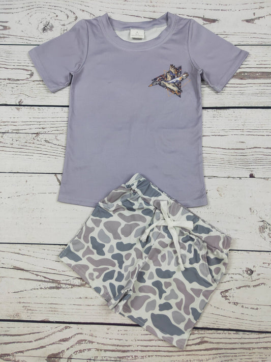 Duck Camouflage Printed Shorts Set