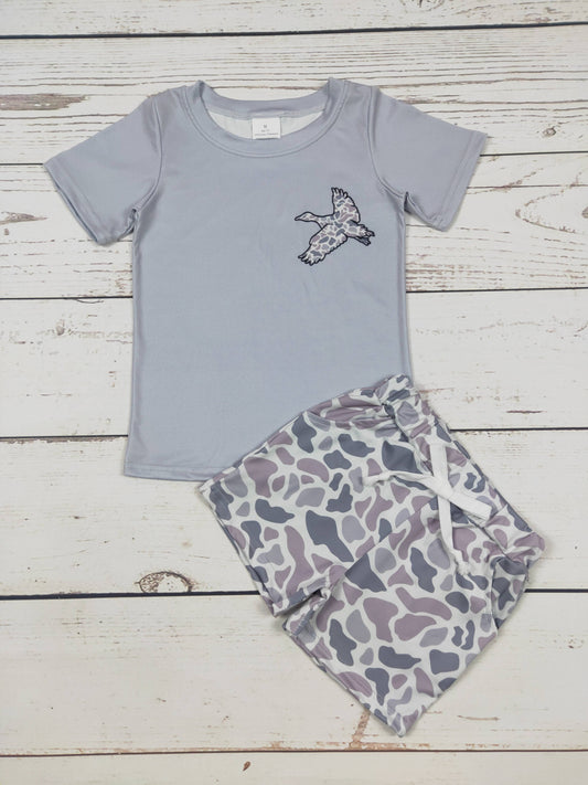 Boys Duck Camouflage Shorts Set